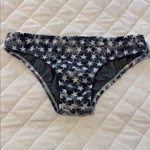 Jolyn Clothing Star Print Bikini Bottom - Blue and White